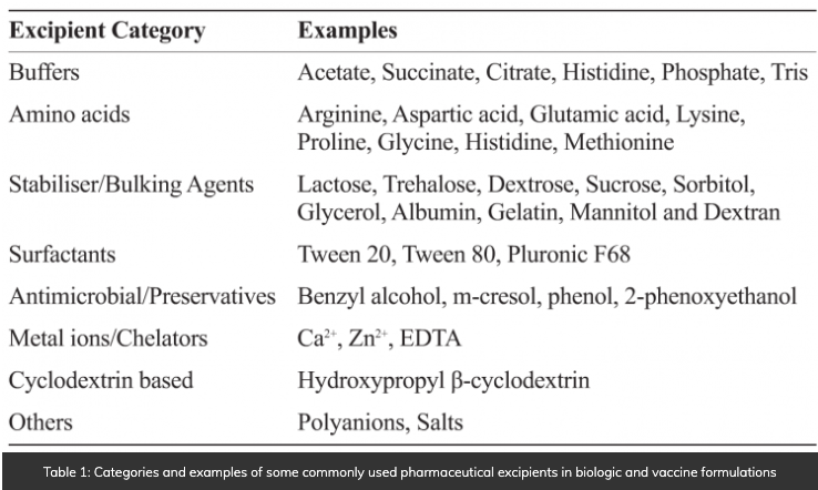 GRAS Excipients