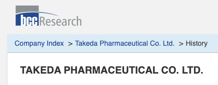 BCC Research Takeda entry screenshot